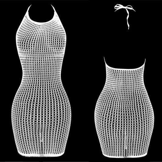 SHEER SIREN FISHNET MINI DRESS
