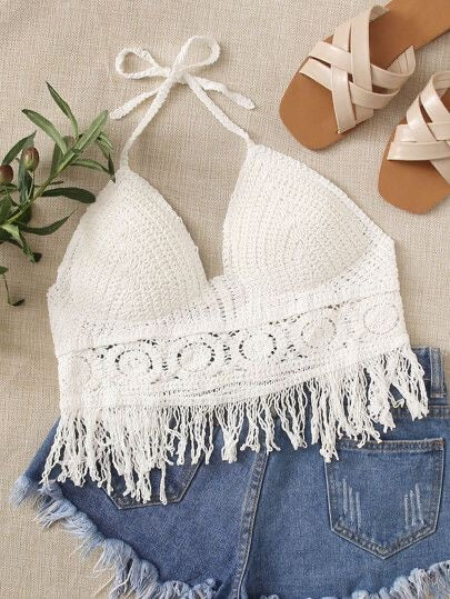 Boho Chic Crochet Halter Top