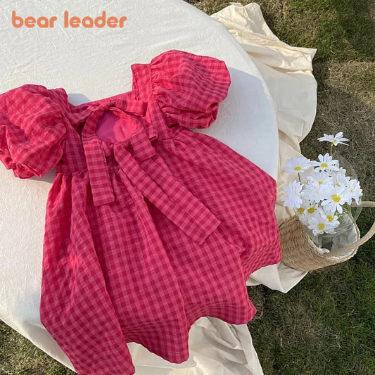 Bear leader Gingham Bow Dress